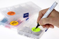 Etiket Rillprint 35mm op rol fluor rood 500 stuks-1