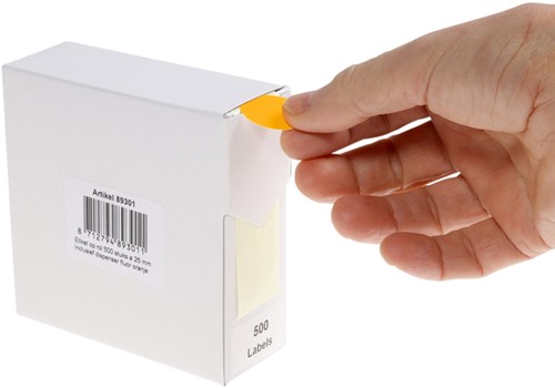 Etiket Rillprint 25mm op rol fluor oranje 500 stuks-3