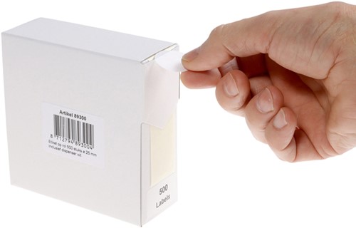 Etiket Rillprint 25mm op rol wit 500 stuks-3