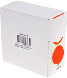 Etiket Rillprint 35mm op rol fluor rood 500 stuks