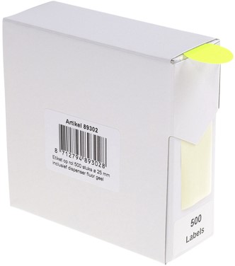 Etiket Rillprint 25mm op rol fluor geel 500 stuks-2