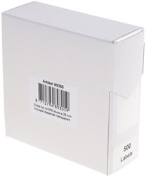 Etiket Rillprint 25mm op rol transparant 500 stuks