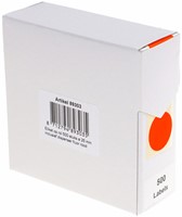 Etiket Rillprint 25mm op rol fluor rood 500 stuks