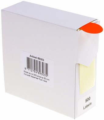 Etiket Rillprint 25mm 500st op rol fluor rood-2