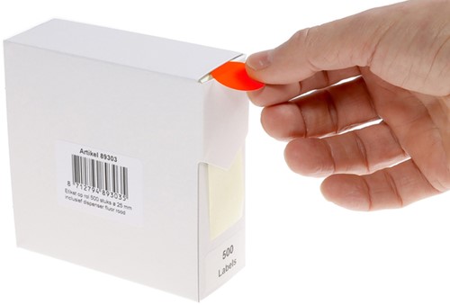 Etiket Rillprint 25mm op rol fluor rood 500 stuks-3
