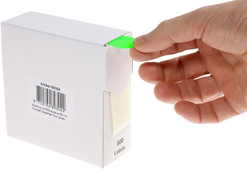 Etiket Rillprint 25mm op rol fluor groen 500 stuks-3