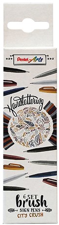 Brushpen Pentel Sign SES15C City Crush assorti doos à 6 stuks-3