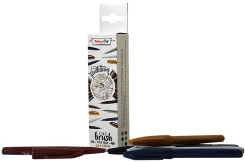Brushpen Pentel Sign SES15C City Crush assorti doos à 6 stuks-2