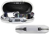 Draagbare kluis MasterLock Safe space met combinatieslot en kabel wit-2