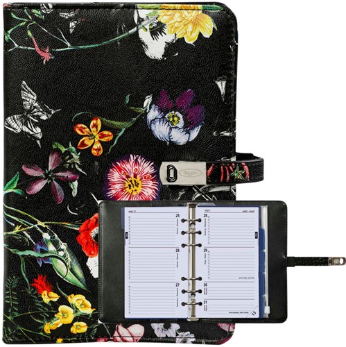 Organizer Kalpa Personal inclusief agenda 2026-2027 7dagen/2pagina's bloemenzee zwart