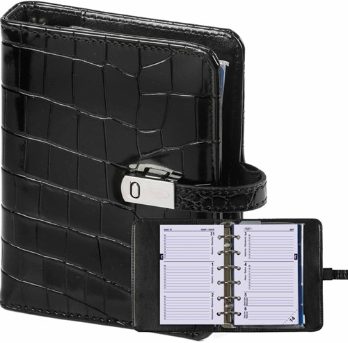 Organizer Kalpa Pocket inclusief agenda 2026-2027 7dagen/2pagina's croco zwart