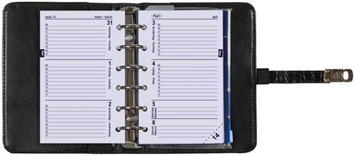 Organizer Kalpa Pocket inclusief agenda 2026-2027 7dagen/2pagina's croco zwart-5