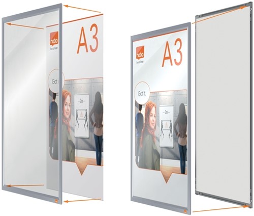 Kliklijst Nobo Impression Pro A3 zilver-3