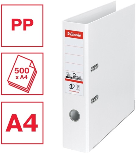 Ordner Esselte No.1 72mm PP 30% gerecycled folie Multipack wit 5 stuks-1
