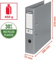Ordner Esselte No.1 72mm PP 30% gerecycled folie Multipack wit 5 stuks-7