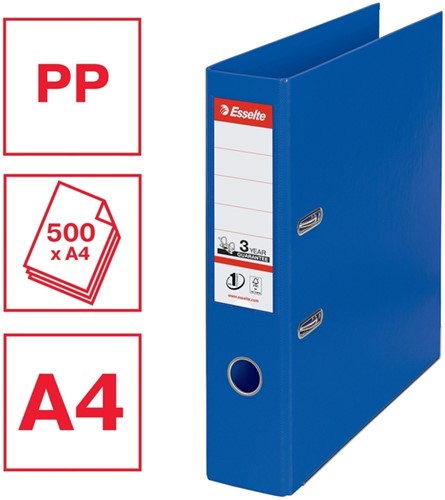 Ordner Esselte No.1 72mm PP 30% gerecycled folie Multipack blauw 5 stuks-1