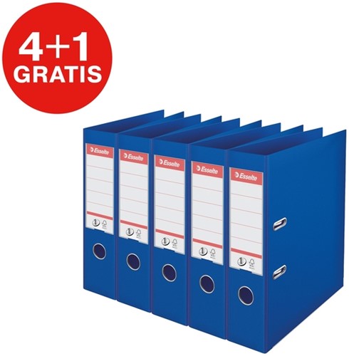 Ordner Esselte No.1 72mm PP 30% gerecycled folie Multipack blauw 5 stuks-3