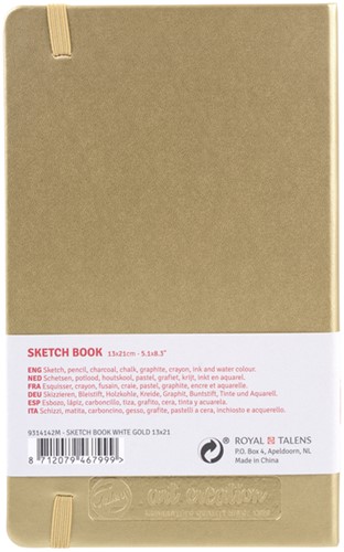 Schetsboek Talens Art Creation 80 witte vellen 140gr 130x210mm witgoud-2