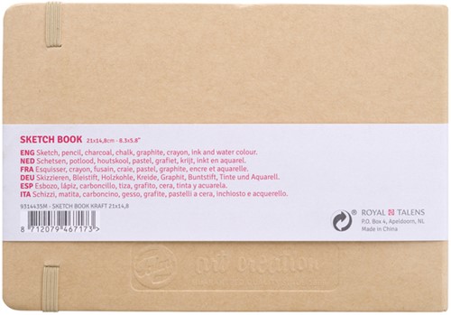 Schetsboek Talens Art Creation 80 witte vellen 140gr 210x150mm kraft-2
