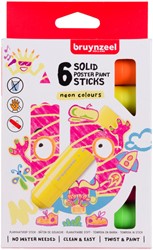 Verfstift Bruynzeel Kids assorti neon 6 stuks