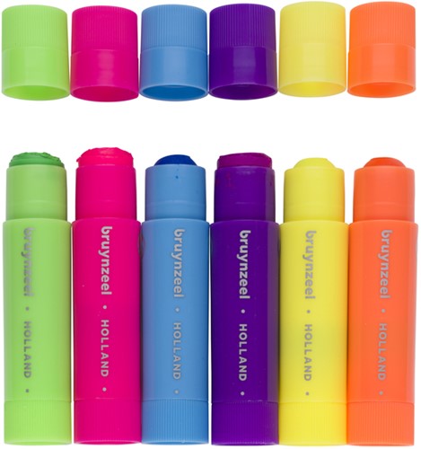 Verfstift Bruynzeel Kids assorti neon 6 stuks-2