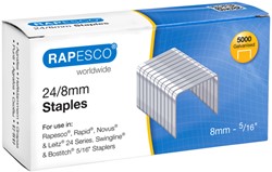 Nieten Rapesco 24 8mm 5000 stuks zilver