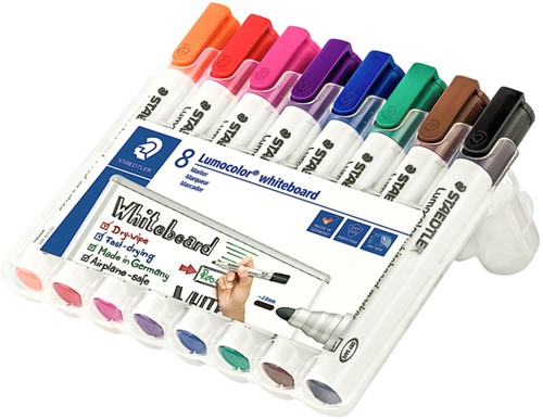 Whiteboardmarker Staedtler Lumocolor 351 set à 8 stuks assorti-2