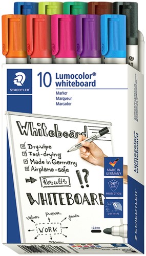 Whiteboardmarker Staedtler Lumocolor 351 set à 10 stuks assorti