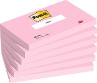 Memoblok Post-it 655 76x127mm gelijnd roze 6 stuks