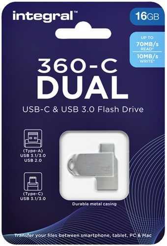 USB-stick Integral 3.0 USB-360-C Dual 16GB-3