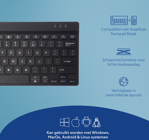 Toetsenbord R-Go Ergonomisch Compact Break QWERTY zwart-1