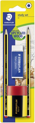 Potlood Staedtler Noris HB incl gum en slijper 4-delig