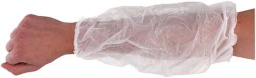 Mouwovertrek CMT 20x40cm 20mu LDPE wit 100 stuks