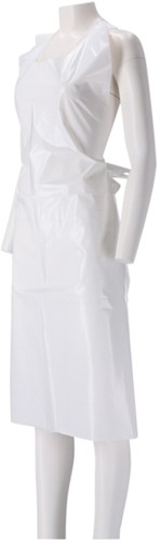 Schort CMT 125x80cm 20mu geruwd op blok PE wit 100 stuks-2