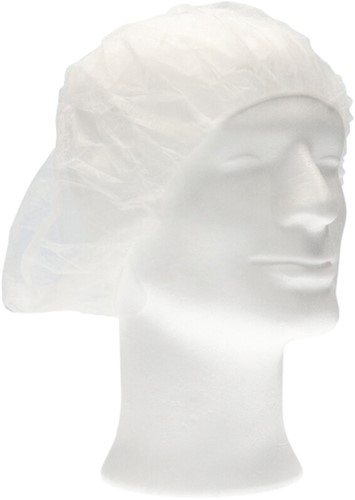 Haarnet CMT bouffant non-woven L 53cm PP wit 100 stuks-2