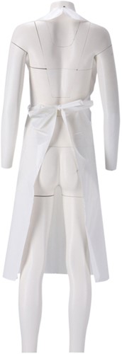 Schort CMT 125x80cm 25mu geruwd op rol PE wit 100 stuks-3