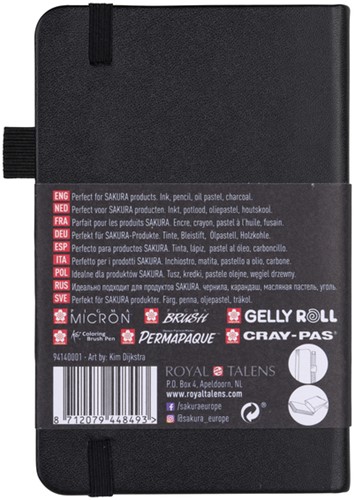 Schetsboek Sakura 80 witte vellen 140gr 90x140mm zwart-2