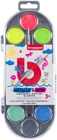 Waterverfset Bruynzeel Kids penseel metallic- en neonkleuren 12 napjes