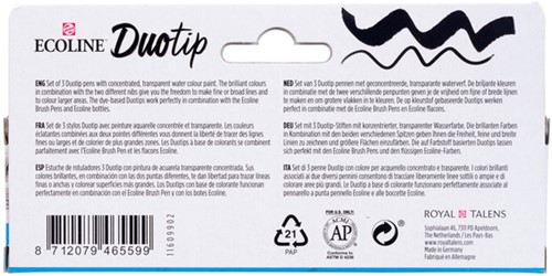 Duotip Talens Ecoline set à 3 stuks zwart en grijs-1
