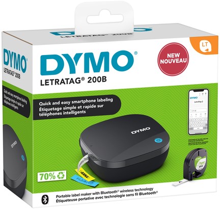 Labelprinter Dymo LetraTag 200B draagbaar bluetooth 12mm zwart-3