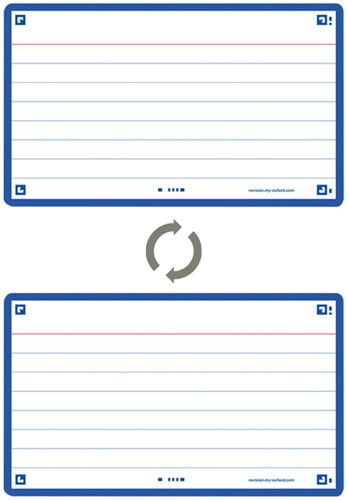 Flashcard Oxford 2.0 75x125mm 80 vel 250gr lijn blauw-3