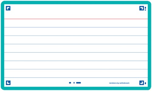 Flashcard Oxford 2.0 75x125mm 80 vel 250gr lijn mint