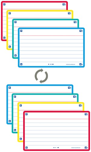 Flashcard Oxford 2.0 75x125mm 80 vel 250gr lijn assorti-2