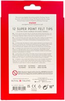 Viltstift Bruynzeel Super Point met witte wisstift set à 12 kleuren-2