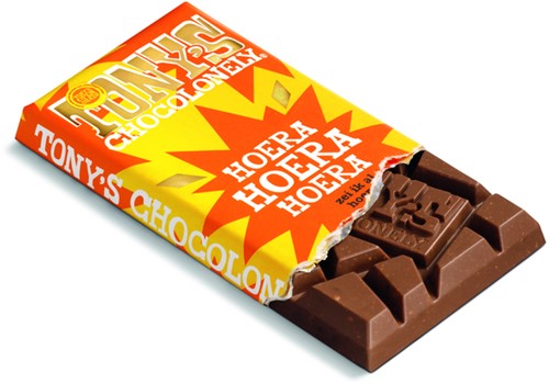 Chocolade Tony's Chocolonely gefeliciteerd melk cocolate chipcookie reep 180gr