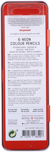 Kleurpotlood Bruynzeel set à 6 stuks neon-3
