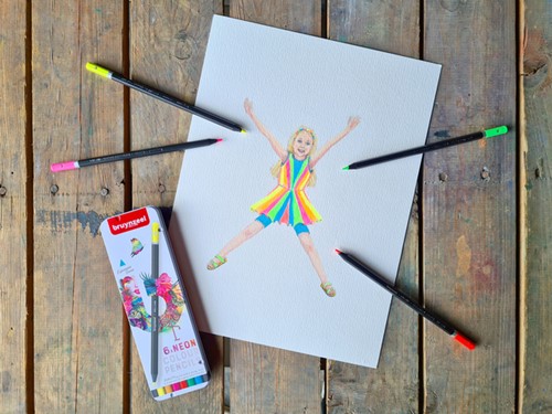 Kleurpotlood Bruynzeel set à 6 stuks neon-1