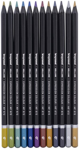 Kleurpotloden Bruynzeel Expression assorti metallic blik à 12 stuks-2