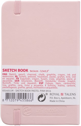 Schetsboek Talens Art Creation 80 witte vellen 140gr 90x140mm roze-1