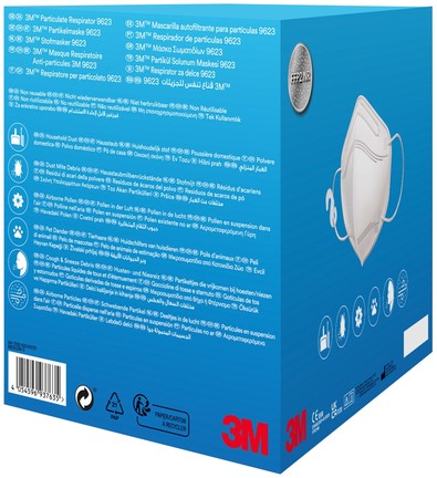 Stofmasker 3M Aura FFP2 KN95 zonder ventiel 3 stuks wegwerp-3